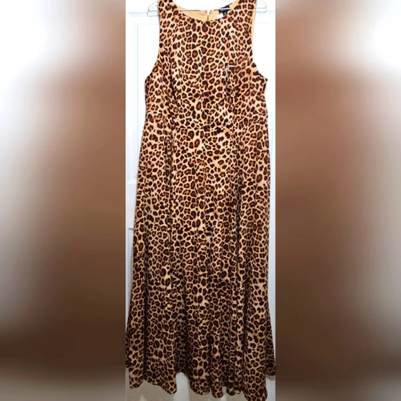 torrid Dresses & Skirts - Torrid‎ NWT Leopard Print Chiffon Sleeveless Skater Maxi Dress 16 Animal Fall